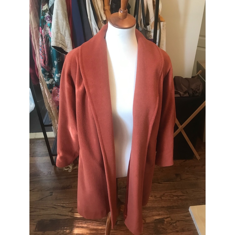 Vtg Drape Rust Orange Coat